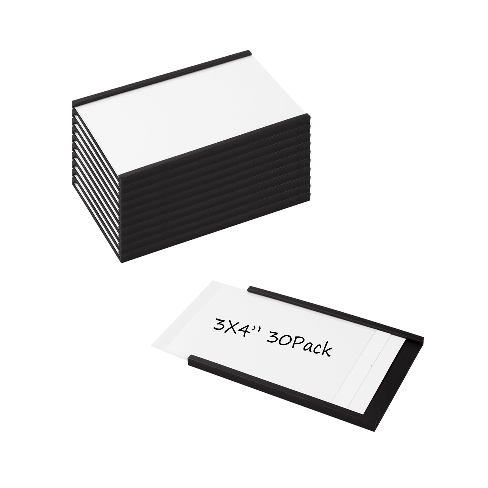 Realth Magnetische Etikettenhalter | 30 Stück C-Kanal Magnet -Etiketten | 76.2MM X 101.6MM | Beschreibbar Schmutzfrei Abnehmbar für Whiteboard Metall Hängeschränke und Schubladen(MLH3430)