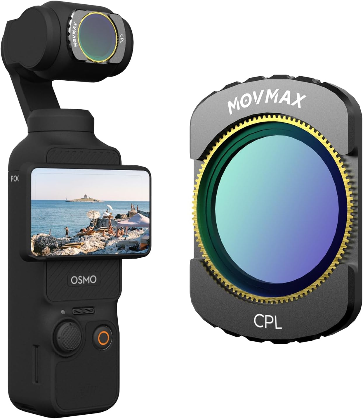 MOVMAX Blade Arm Handheld Kit & Pocket 3 CPL Filter, Lightweight Handheld Stabilizer for DJI Pocket 3, Insta 360 and GoPro Hero 12 Action Cameras