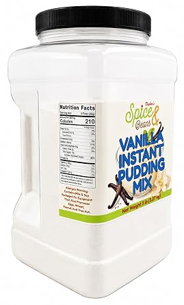 Instant Vanilla Pudding Mix 5 lb | Bulk Vanilla Dessert Mix | Pudding Cups Pies Parfaits Baking Fillings | Dashers Spice & Beans