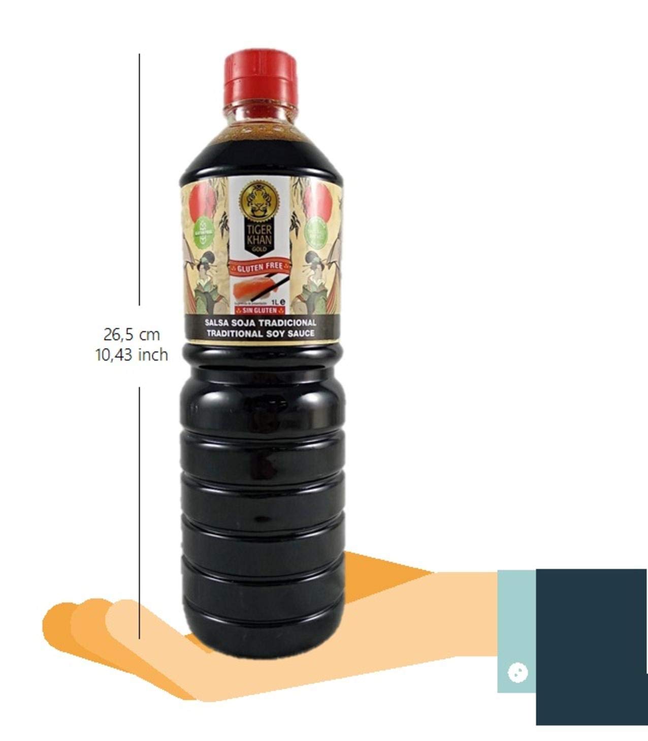 TIGER KHAN Salsa de Soja Sin Gluten 1L 12 unidades