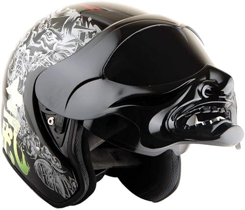 Miniatura 8 de Martian - Casco de fibra de carbono auténtica para motocicleta modular con tapa completa, color negro (3.5 libras), aprobado por DOT.