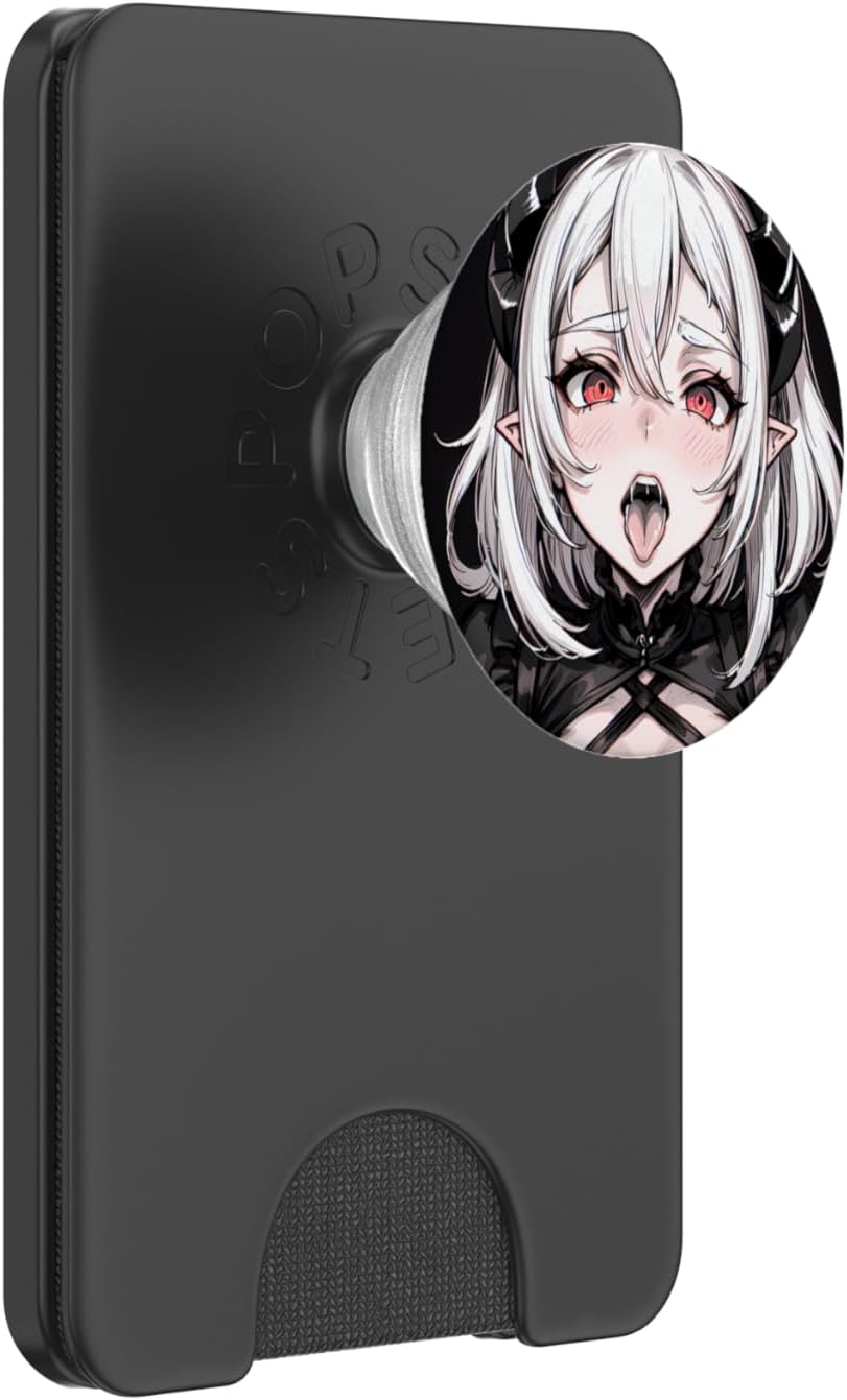 Lewd Anime Devil Girl Hentai Waifu PopSockets PopWallet for MagSafe