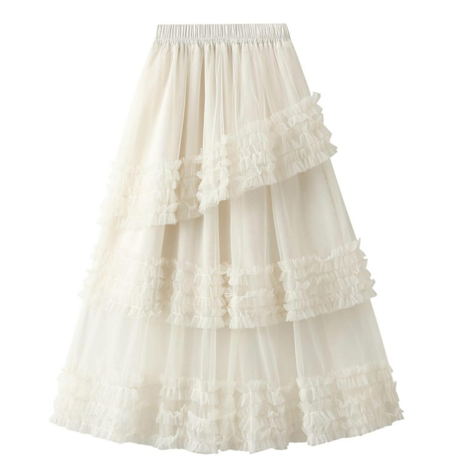 Amazon.com: KrrNFYSG Fashion Long Skirt Tiered Ruffle