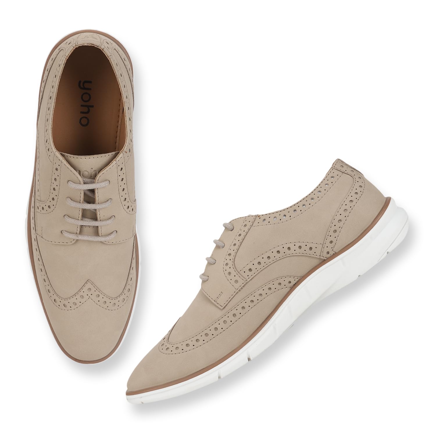 yoho Brogue Semi-Formal Shoes for Men | Comfortable Cushioned in-Sole | Vegan Leather | Lightweight | Modern | Outdoor Casual Shoes | Office-picture-16