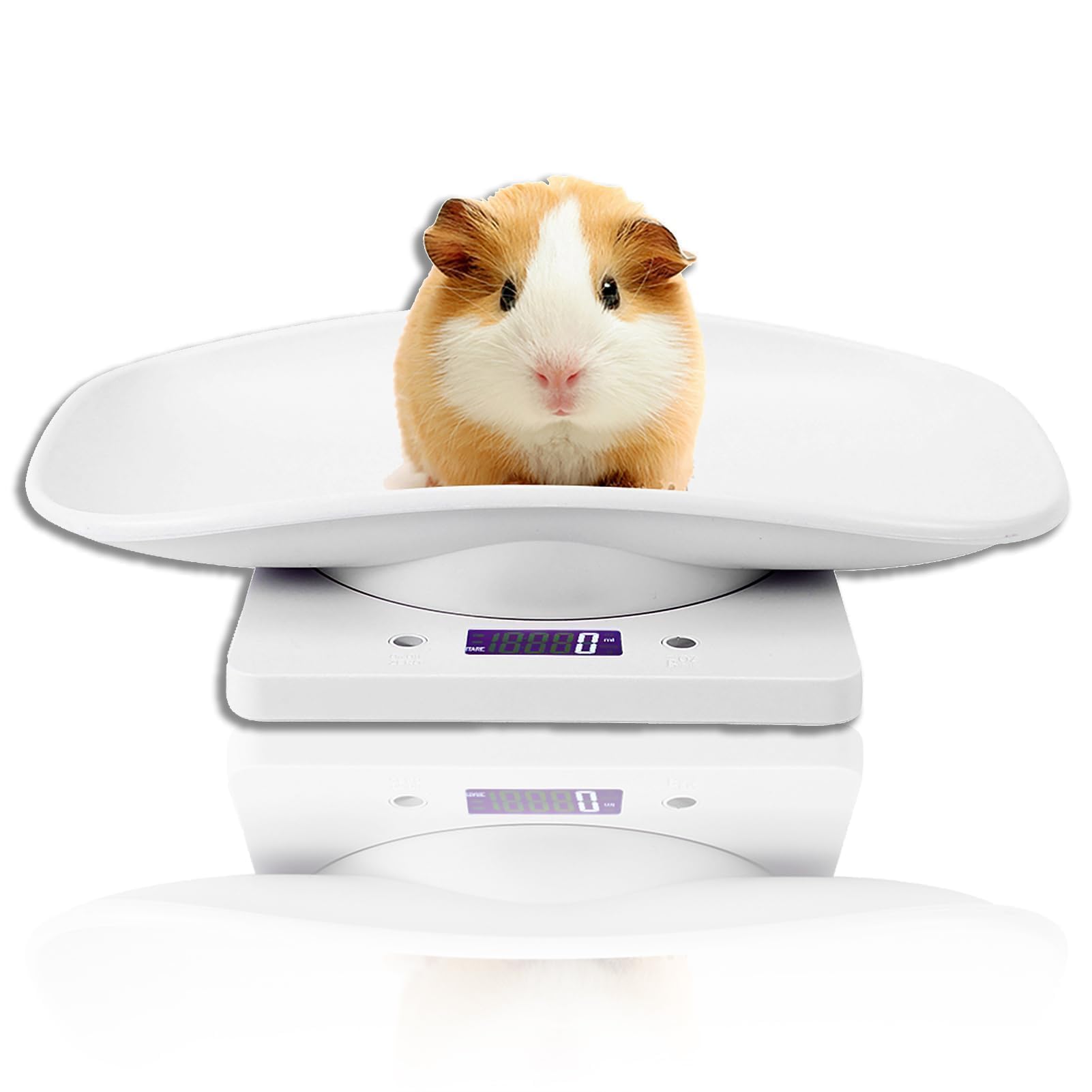 Agatige Báscula De Peso para Mascotas Pequeñas 10kg/1g, Báscula Multifuncional Portátil con Bandeja Extraíble, Báscula Digital LCD Electrónica para Medir Peso del Recién Nacidos Animales (Máx 10 Kg)