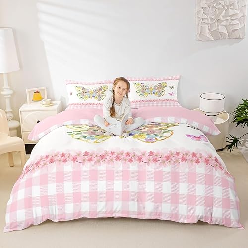 Miniatura 9 de Juego de funda de edredón para amantes de la gimnasia, tamaño Queen, silueta de gimnasta, juego de ropa de cama rosa para niños, adolescentes y