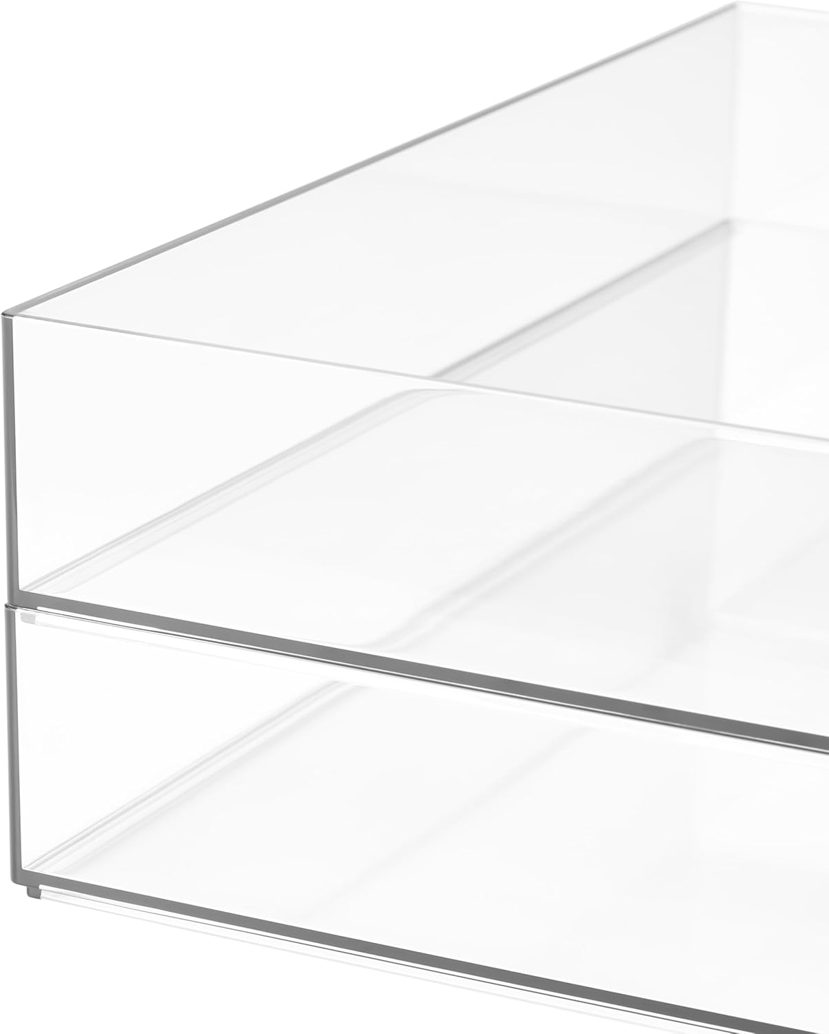 Simply Tidy 12" x 12" Clear Stackable Storage Tray - Slim Plastic Organizer for Scrapbook Paper, Craft Supplies & Office Essentials - 1 Pack