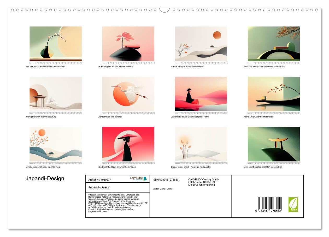 Japandi-Design (hochwertiger Premium Wandkalender 2026 DIN A2 quer), Kunstdruck in Hochglanz: Die Verbindung von Minimalismus und Gemütlichkeit ... und zeitlos elegant ist. (CALVENDO Kunst)