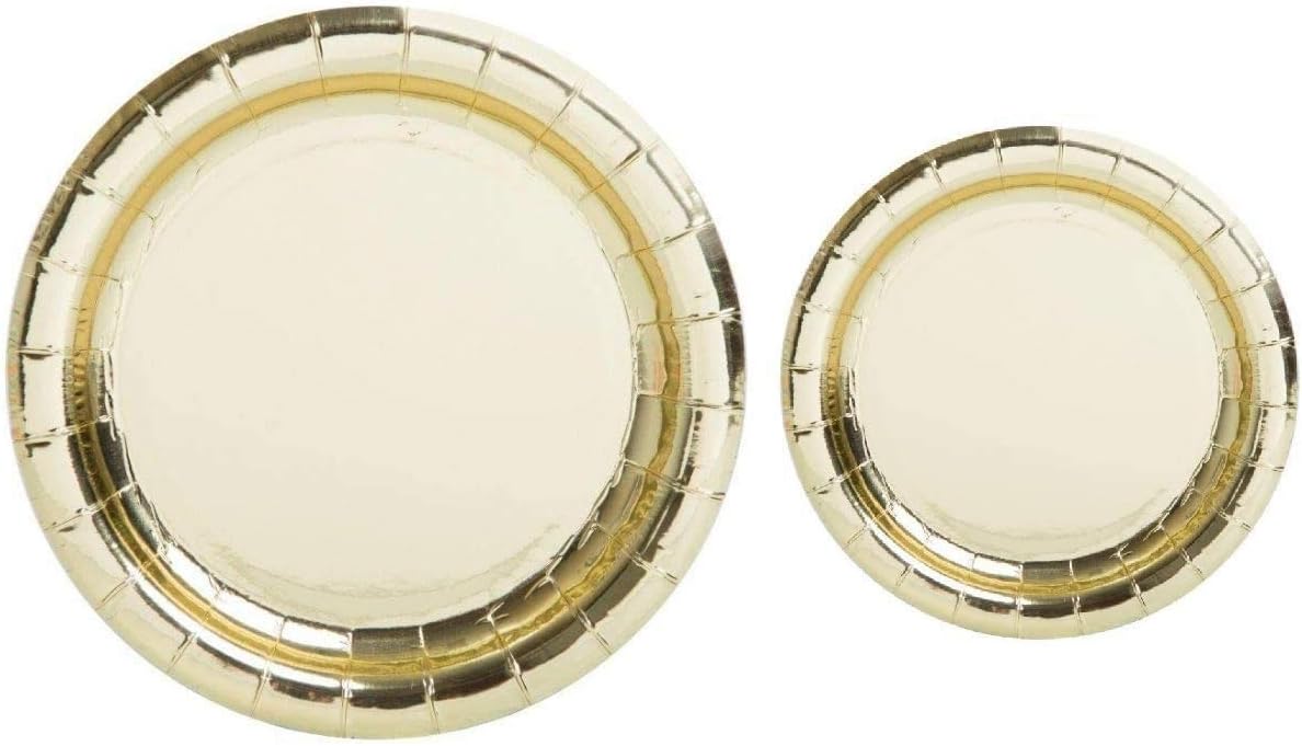 Oojami 100 Count Gold Paper Plates 509" Dinner Paper