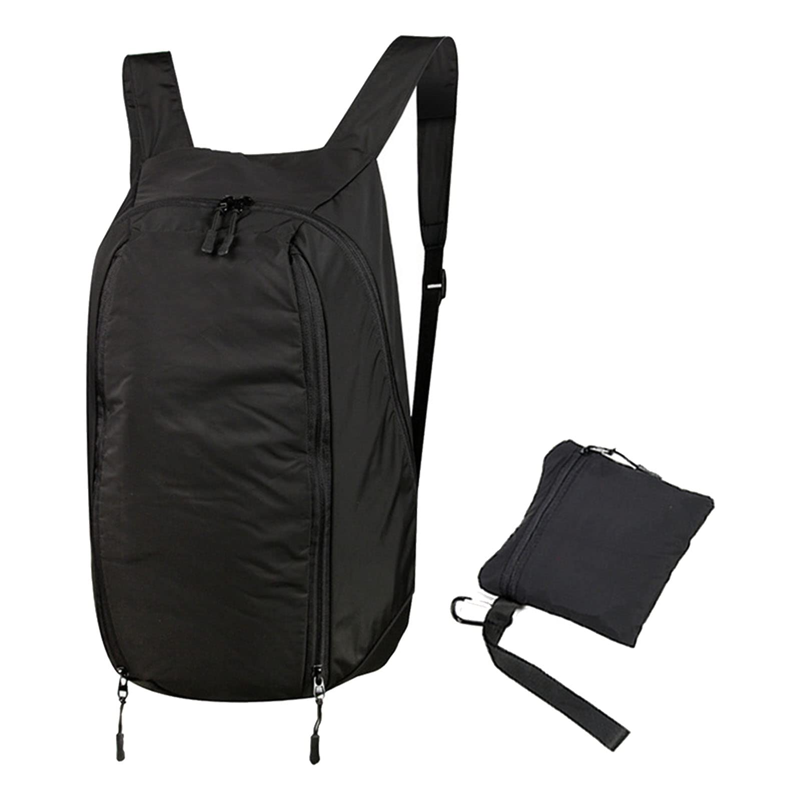 BORDSTRACT Black Motorcycle Backpack, Lightweight Nylon Riding Backpack, Expandable Foldable Space High Capacity Bag, for Motor Riders Men Women