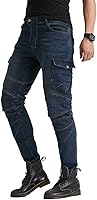Vista 2 de Pantalones de Motocicleta, Jeans Versátiles y Duraderos para Hombres y Mujeres con Almohadillas de Protección para la Cadera y la Rodilla