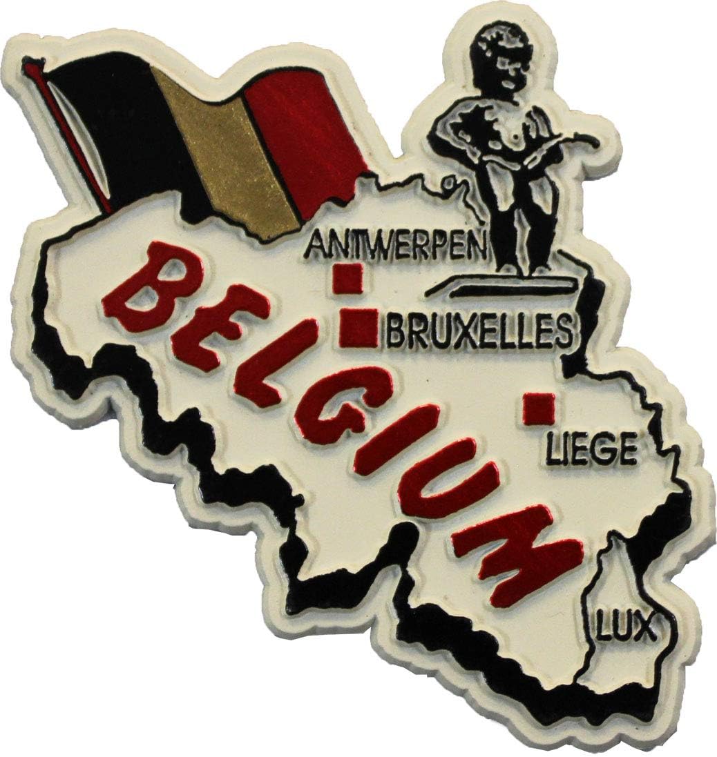 Belgium Country Outline Refrigerator Magnet, Approximate Size 2 inch x 3 inch