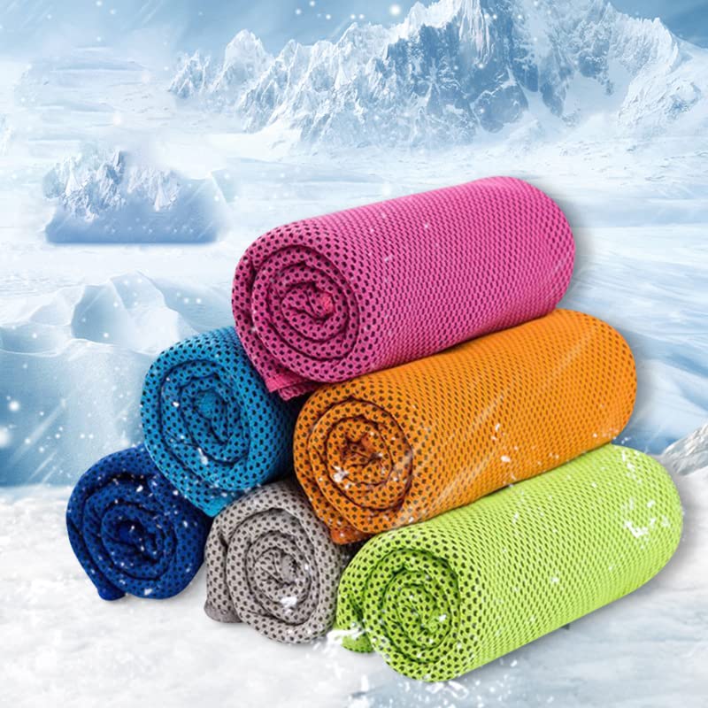 6 Pack Cooling Towel, Ice Towel Cooling Towels for Neck and Face Microfiber Cooling Towel for Gym,Yoga,Camping,Running,Fitness,Workout & More Activities(40"x12")
