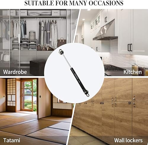 Miniatura 7 de Gazeer 6 puntales de gas de 100 N22.5 libras de 8 pulgadas, soporte neumático para elevación de puerta de gabinete, soporte neumático