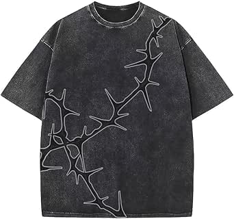 Y2K Graphic T-Shirts Vintage Oversized Tees Streetwear Casual Acid Washed Tops for Men Women