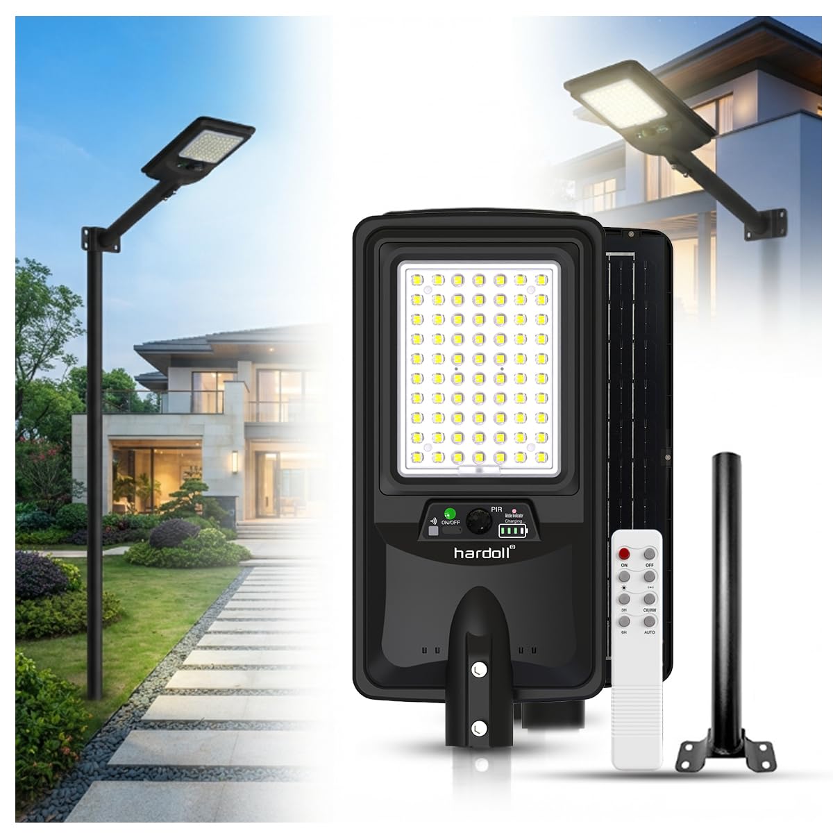 hardoll 150W All-in-One Solar Street Light for Home, Garden & Outdoor |1800 Lumens Waterproof LED Lamp with Motion Sensor, Remote & 6000mah Battery IP65, 1-Year Warranty(Cool White-Pack of 1)-image-44