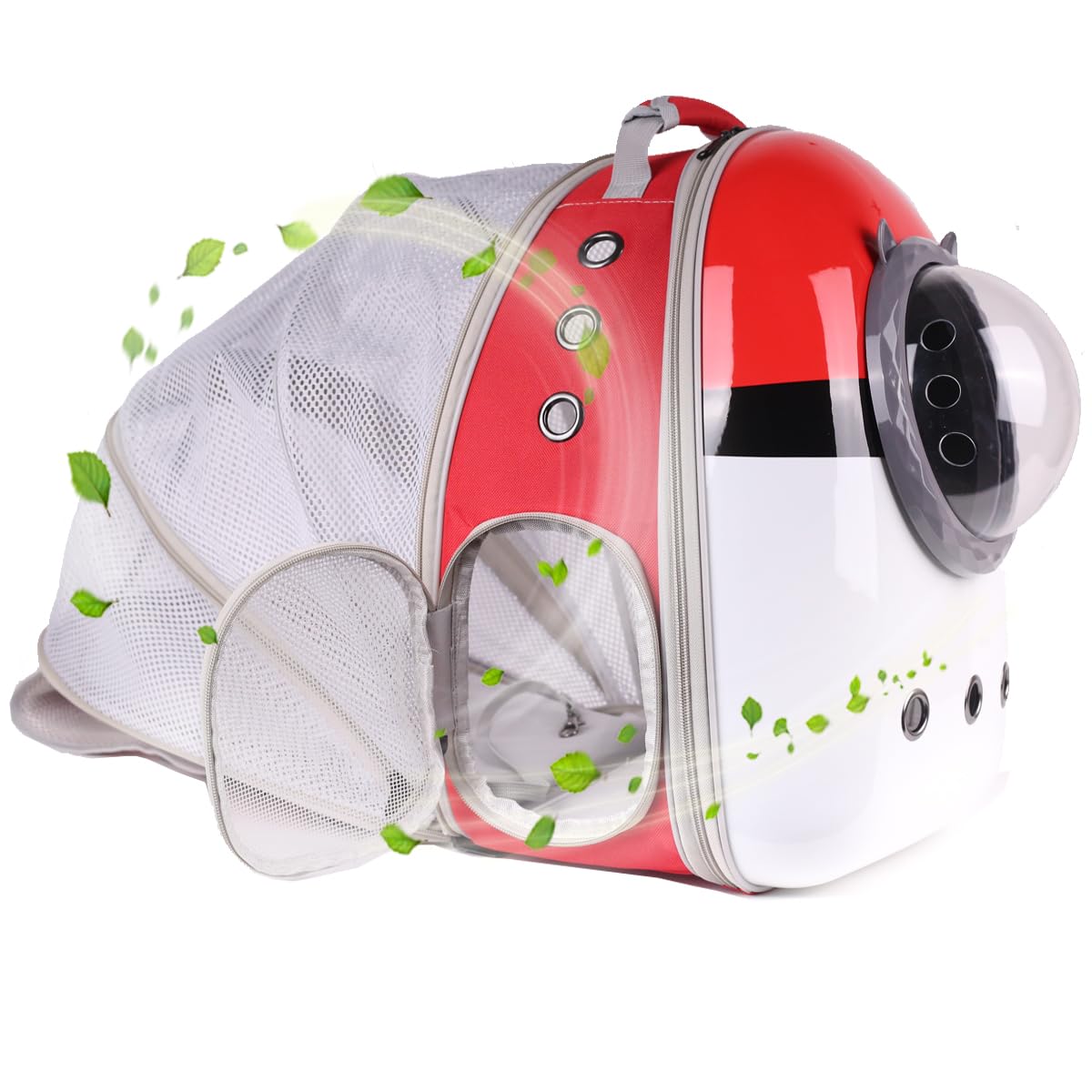 Expandable Cat Carrier Backpack, Backpack for Cats Kitten Small Puppy, Airline Approved Cat Bubble Backpack, Space Capsule Astronaut Carrier… (Red, Back Extension) — image 1
