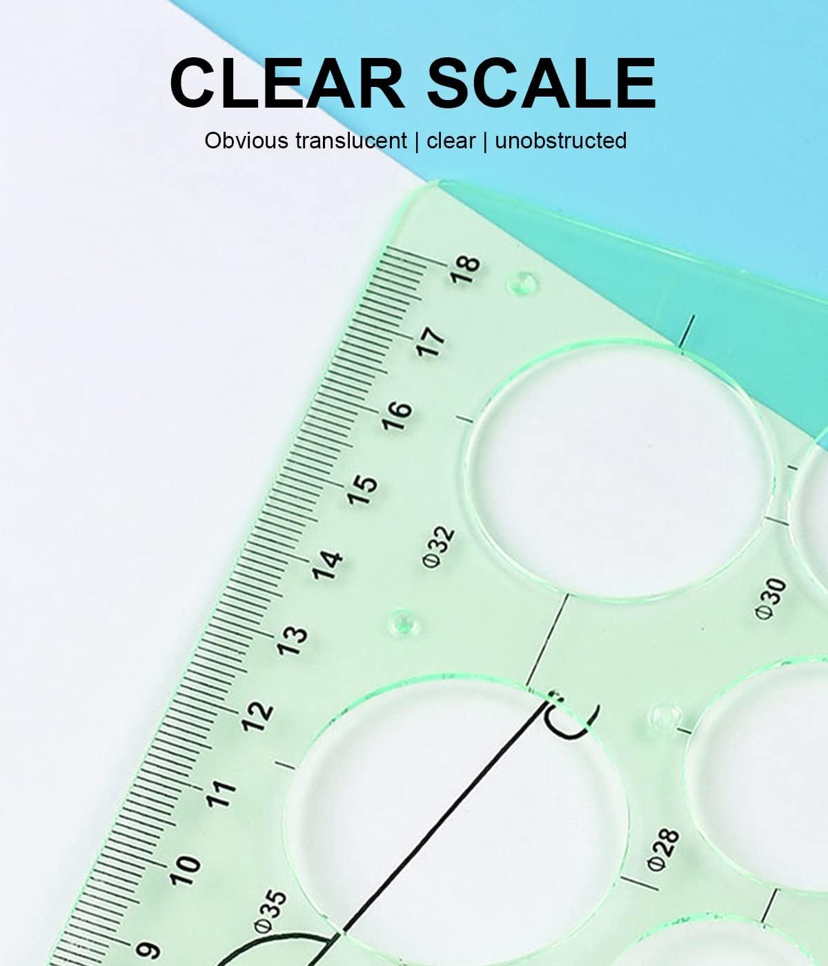 Templates Measuring Ruler, Pack of 2, Circle Template, transparent ...