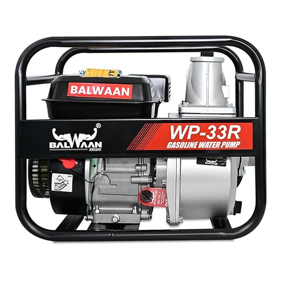 Balwaan WP-33R Water Pump 3 Inch Outlet | 7 HP Powerfull Petrol Engine 4 Stroke | Maximum Discharge 1000-1200 liters/min, RPM 3600 | Sutaible for Irrigation and Draining, Agriculture Farming, Gardens.