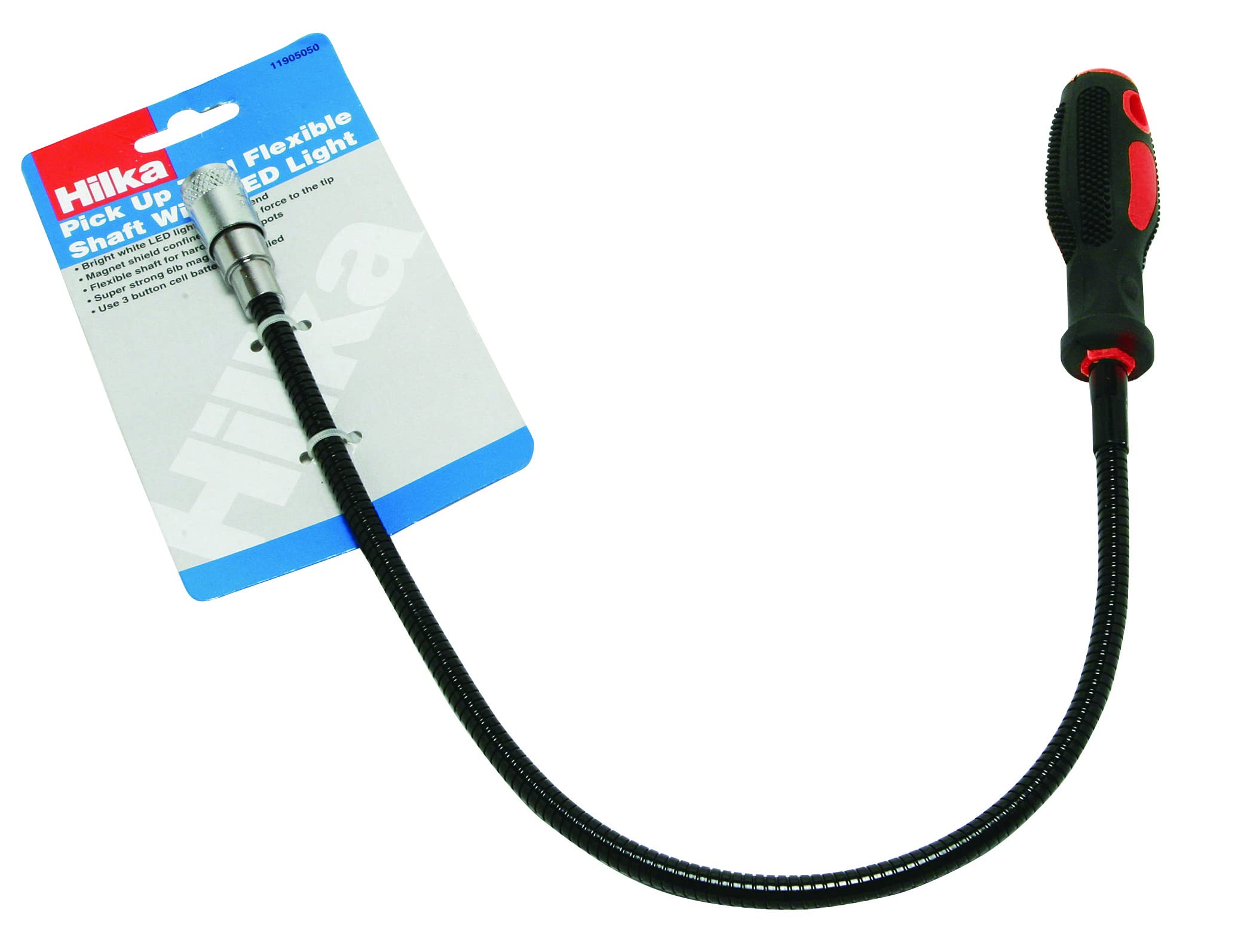 6Lb Magnetic Pick Up Tool With Led & Flexible Bendable Shaft - Reach Tight Spots & Retrieve Metal Objects Light