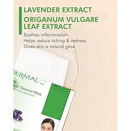 DERMAL Herb Collagen Essence Facial Mask Sheet 23g Pack of 10 - Skin Clear and Purifying, Pore Tightening, Calming for Oily Skin, Daily Skin Treatment Solution Sheet Mask