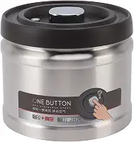 Greensen Recipiente a Vácuo para Café, Lata de Armazenamento Hermético Em Aço Inoxidável para Grãos de Café Moídos, Chá, Nozes Com Vedação Tipo Prensa e Colher Medidora (1100ML Aço Inoxidável Cor