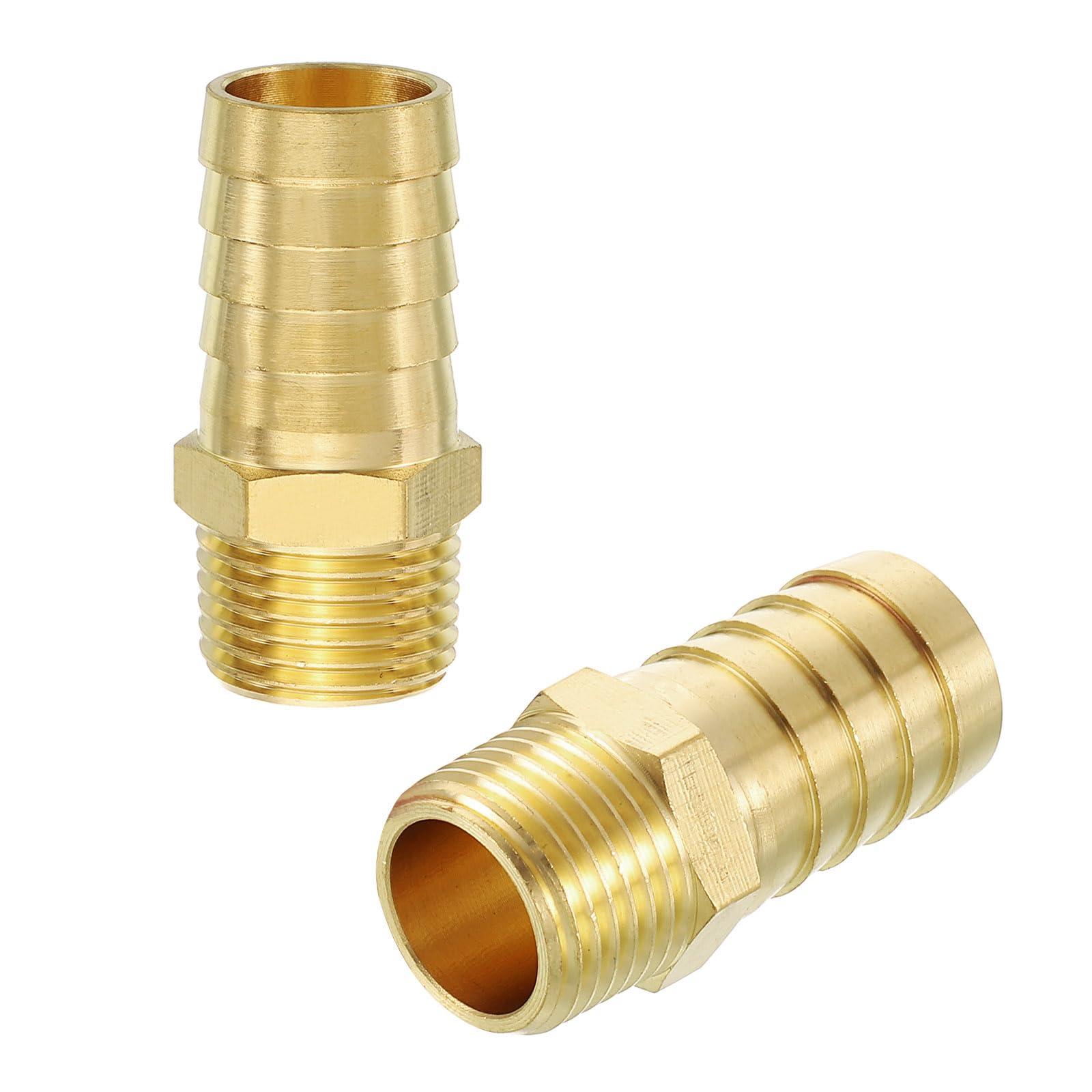 Rebower 25 Pack Brass Hose Barb to NPT Male Adapter, 3/4" Barb x 1/2" NPT Male for Industrial, Automotive, Fluid Transfer, Home Gardening, Water Treatment — image 1