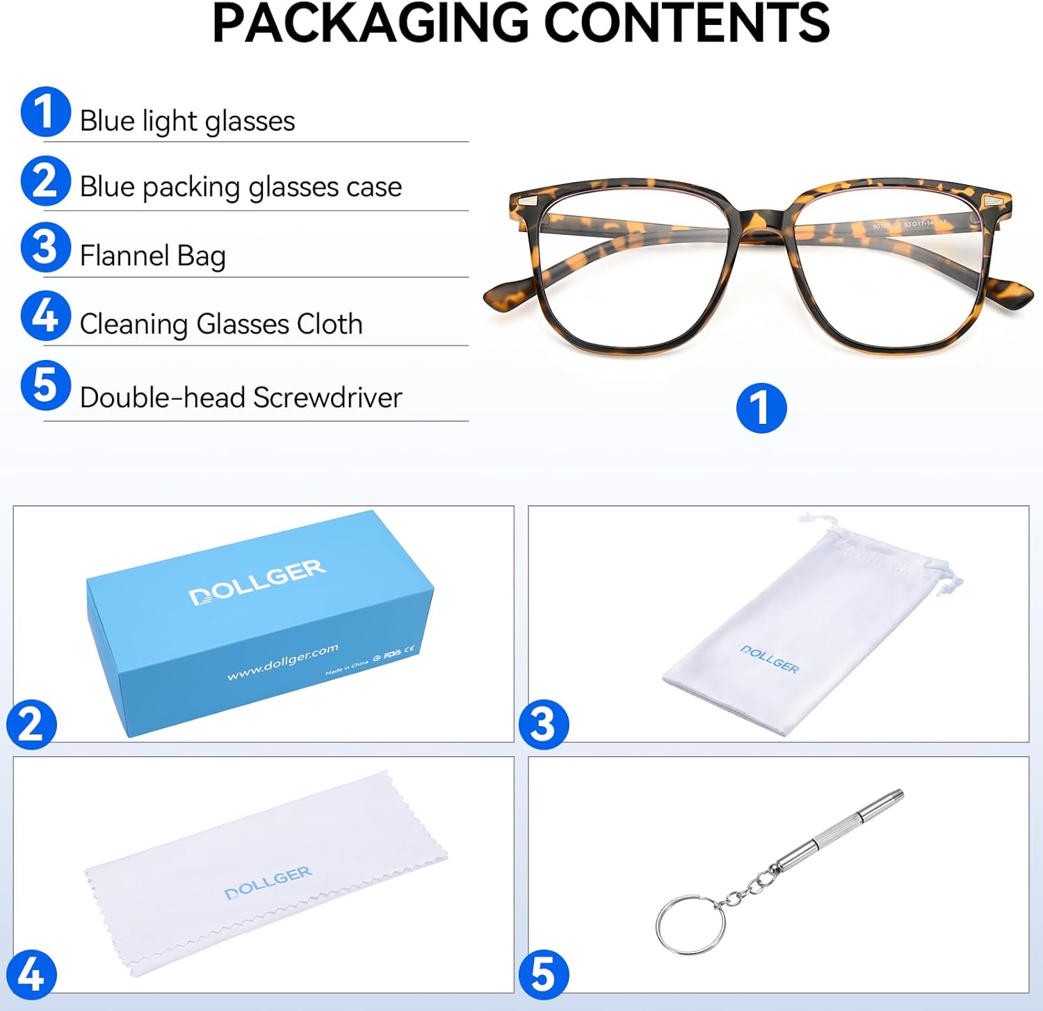 Dollger Blue Light Glasses for Women Retro Blue Light Blocking Glasses for Computer Eyeglasses Frame Men - Image 6