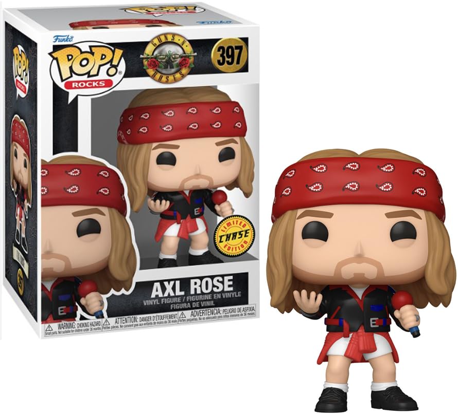 Funko Pop! Rocks | Axl Rose 1980 Nº397 Chase | Edición Chase Exclusiva y Limitada | Guns N’ Roses | Figura de Vinilo Coleccionable | FS