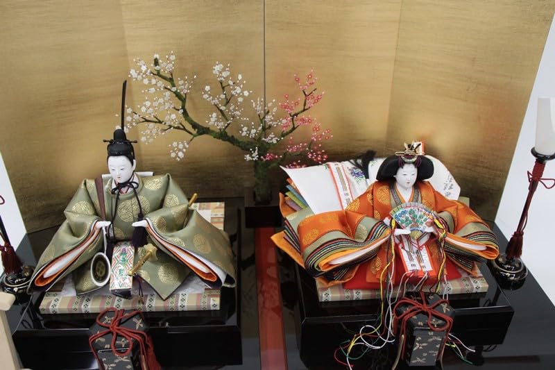 雛人形親王平飾り 安藤桂甫 京雛 九番 上帯地 翔山頭 hn207