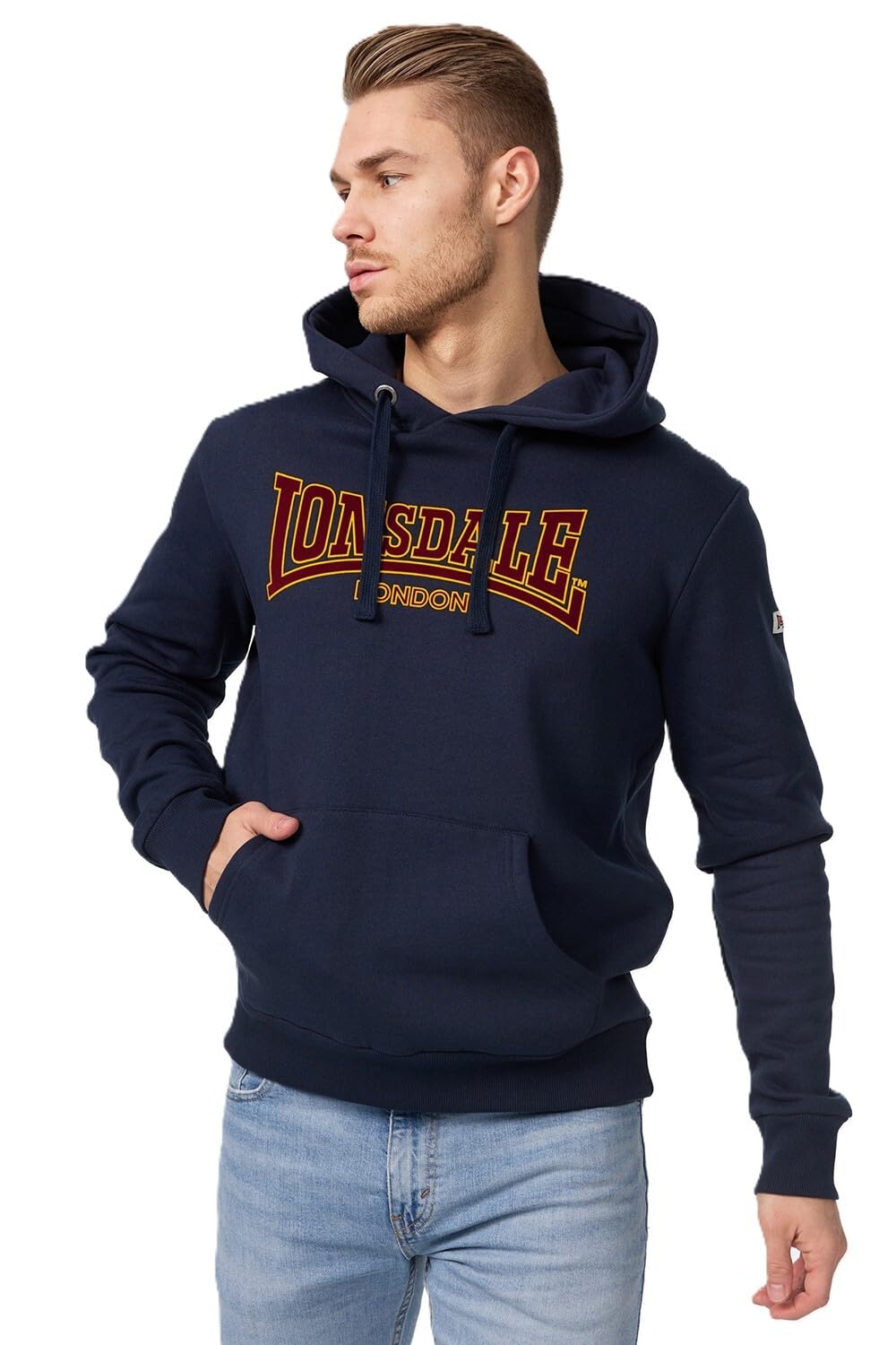 Lonsdale London Hooded Classic LL002 Hombre Sudadera con Capucha Azul