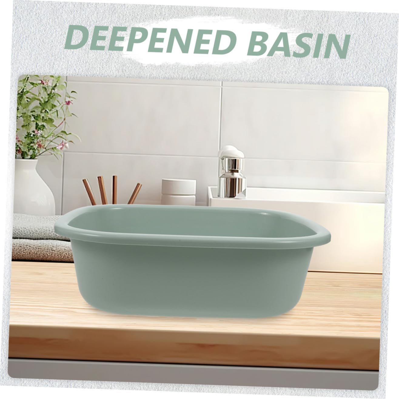 SEWACC Lavabo de plástico, cuenco rectangular grueso para lavar el cabello, remojo de pies, lavandería, uso en el hogar y baño