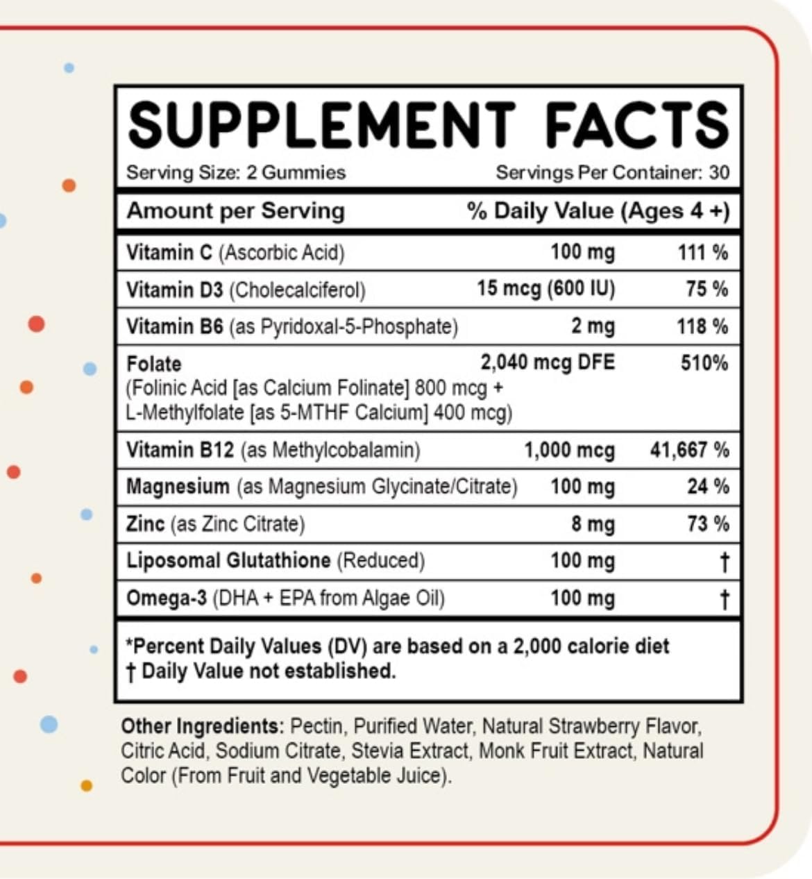 Folinic Acid Gummies for Kids & Adults – with L-Methylfolate Methyl B12, P5P B6, Magnesium Glycinate, Vitamin D3 & C Methylated Folate Support for Brain,Focus, Mood & Cellular Health – 5-MTHF - Image 4
