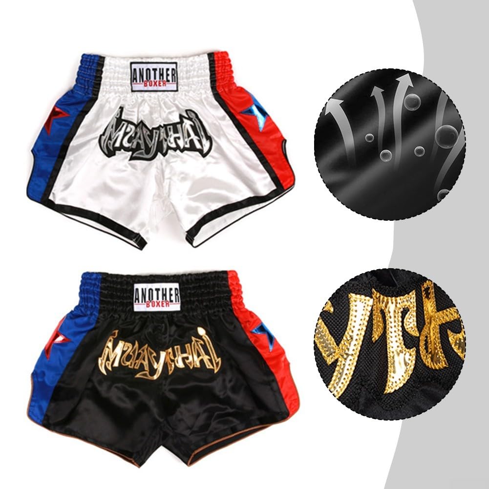 Pantalones cortos de Muay Thai de ajuste cómodo para adultos, diseño unisex ideal para entrenamiento de boxeo
