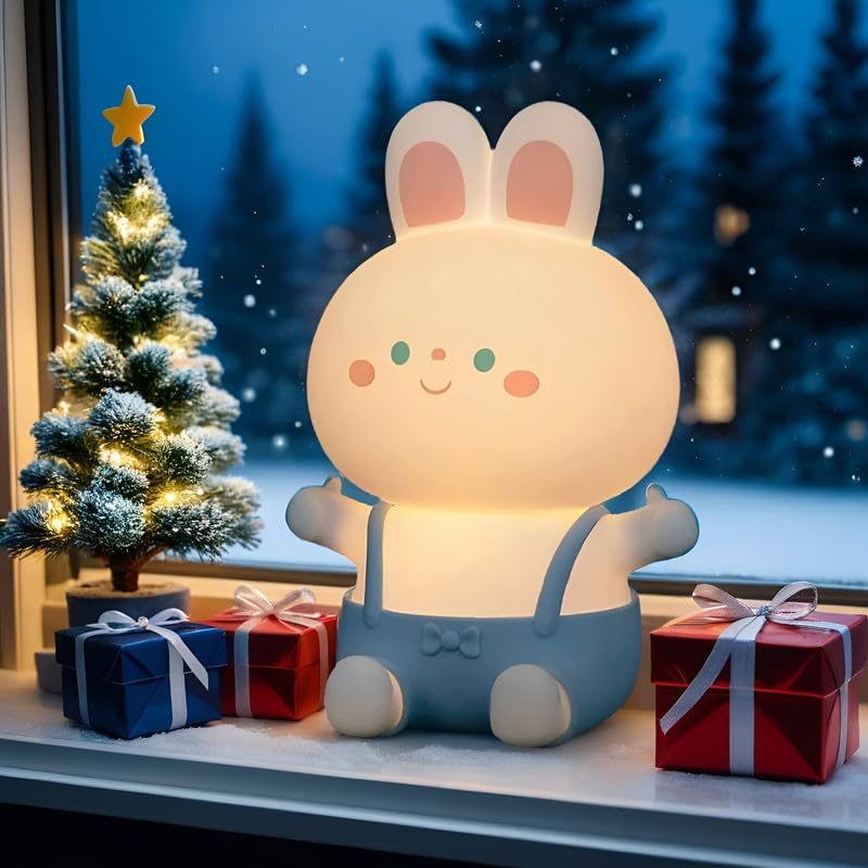 Image of Desidiya Small Bunny Rechargeable Silicone Night Lamp - Rabbit Night Lamp, Kids Night Light, Nursery Decor, Birthday Gift, Silicone LED Light