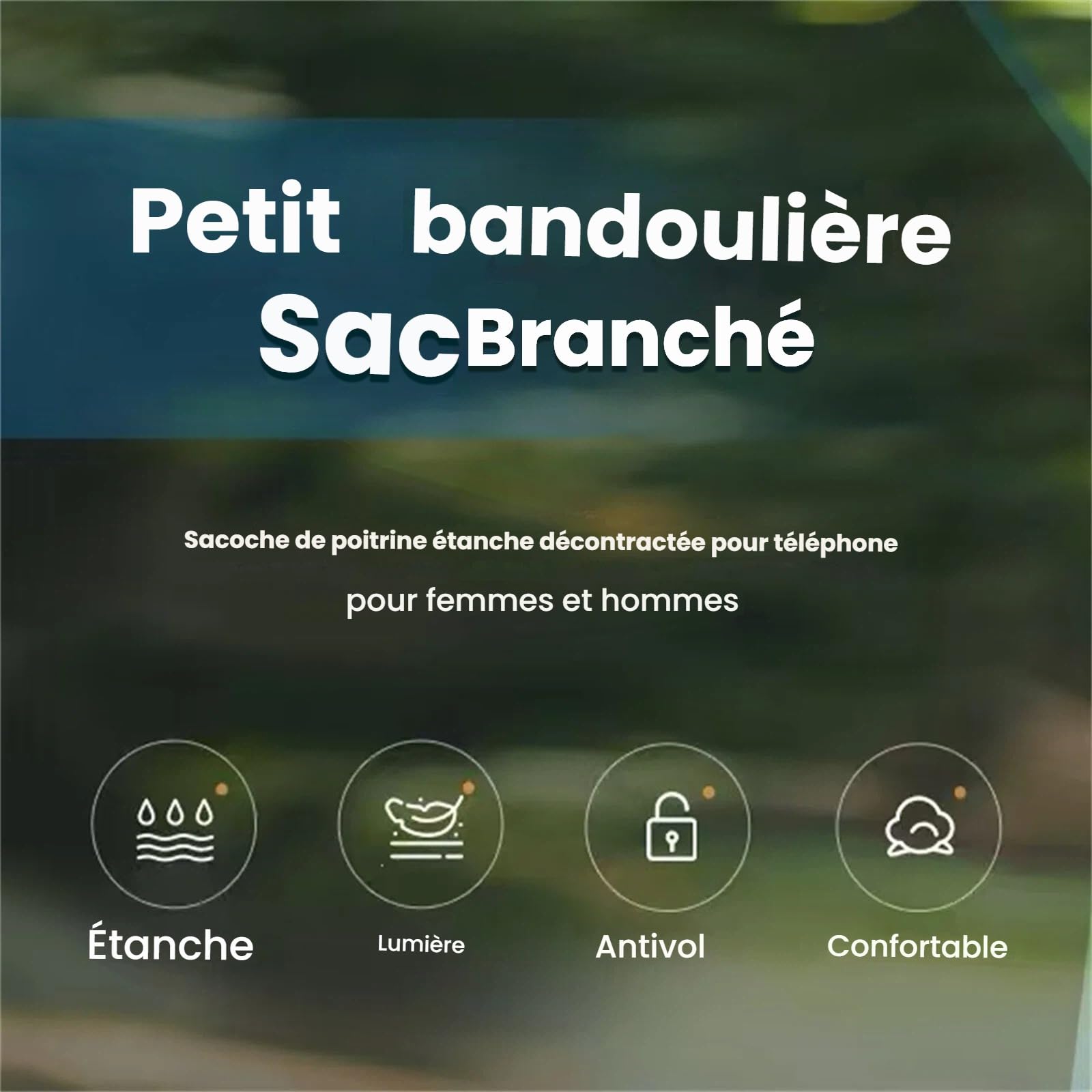 Sacoche nomalero Anti vol, Sacoche Homme Anti Vol, Water-Resistant, Sangle Ajustable, pour Voyage Camping Randonnée Salle De Travail Affaires Loisirs
