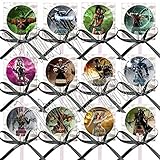 Mortal Kombat Party Favors Supplies Decorations Video Game Lollipops Suckers with Black Ribbon Bows Favors -12 pcs