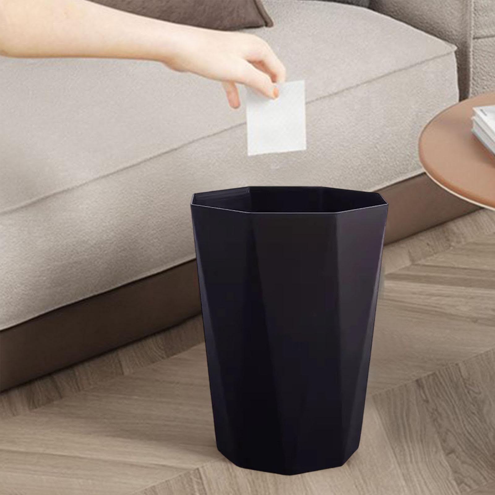 LOVIVER Piccolo bidone della Spazzatura, Contenitore per la Spazzatura, Senza Coperchio, Cestino per rifiuti Nordico Semplice, per dormitorio, Bagno, Nero