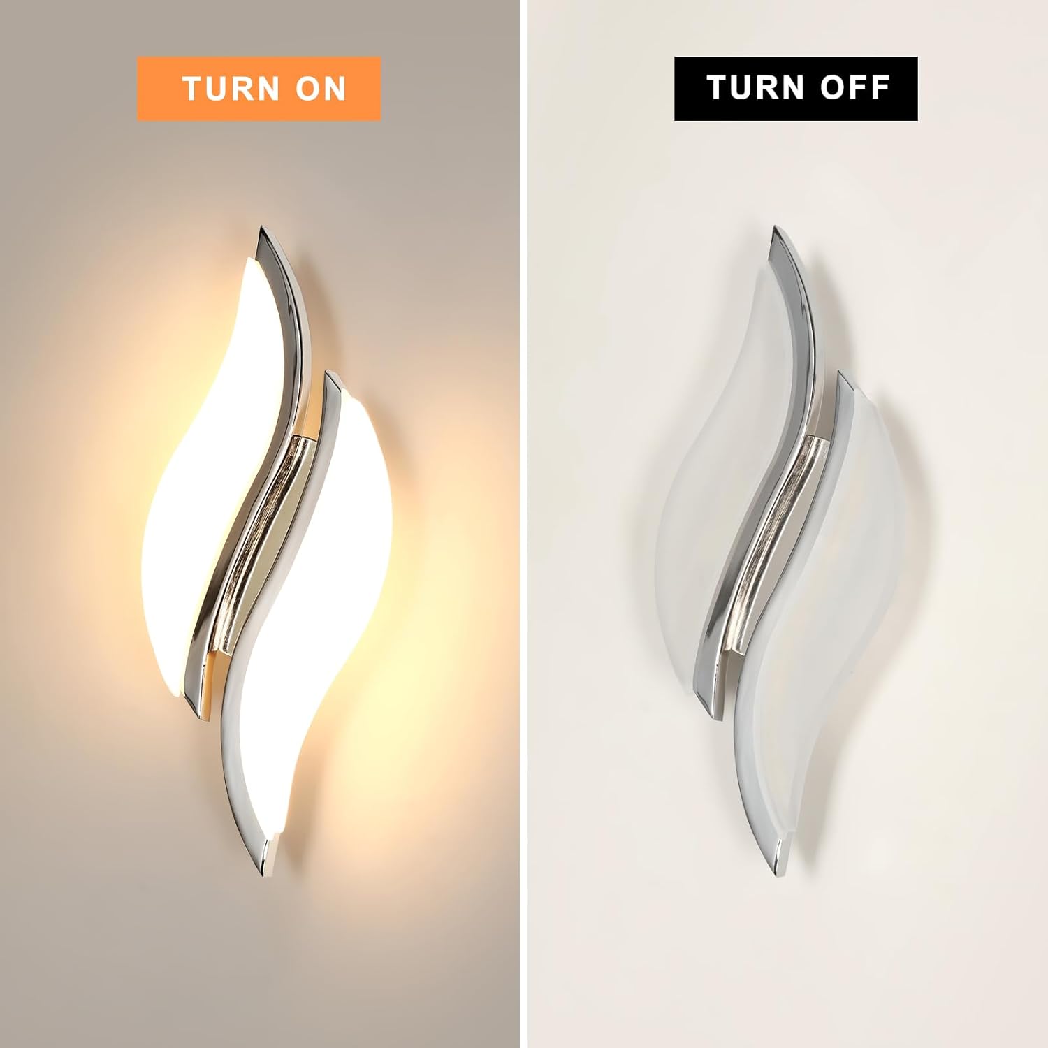 Goeco LED Wall Lamp On and Off States