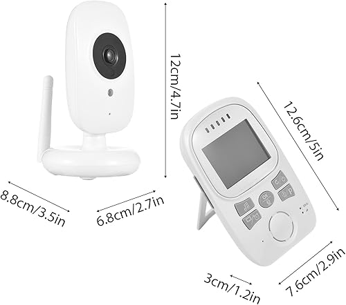 Miniatura 7 de Matybobe Monitor de bebé inalámbrico con cámara y audio-2.4 pulgadas pantalla LCD monitor de video con cámara, comunicación de 2 vías, pantalla de