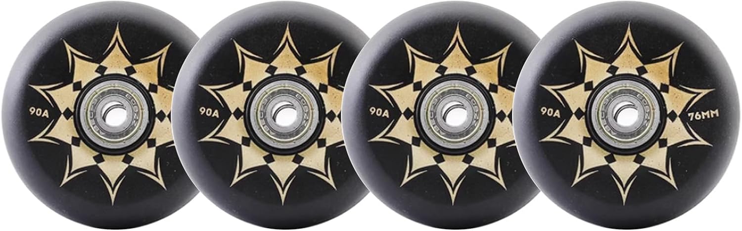 Inline Skate Wheels Outdoor Indoor 4-Pack 90A 72mm76mm80mm Roller Skate Wheels & Indoor Roller Skating Wheels Roller Skate Wheel Replacement,80mm