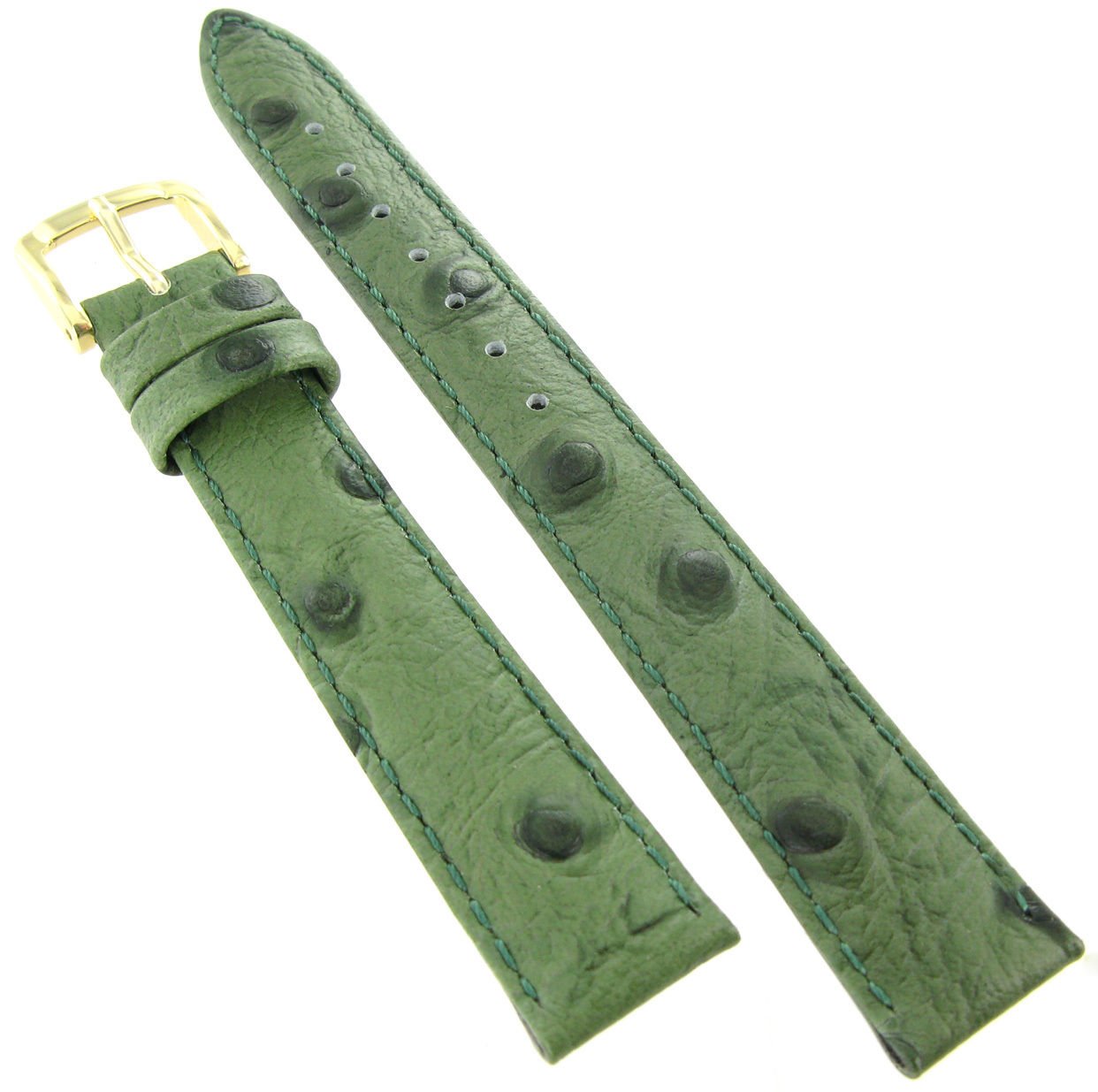 Speidel 14mm Green Padded Ostrich Grain Band