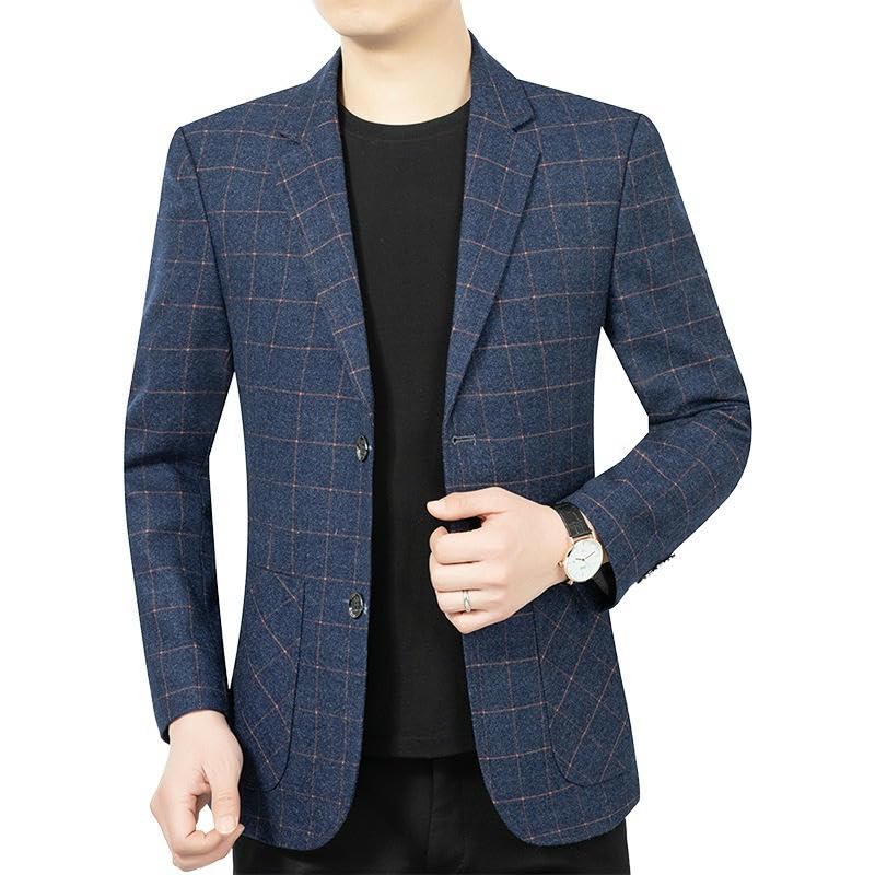 Men's Spring Autumn Business Casual Plaid Top Blazer2