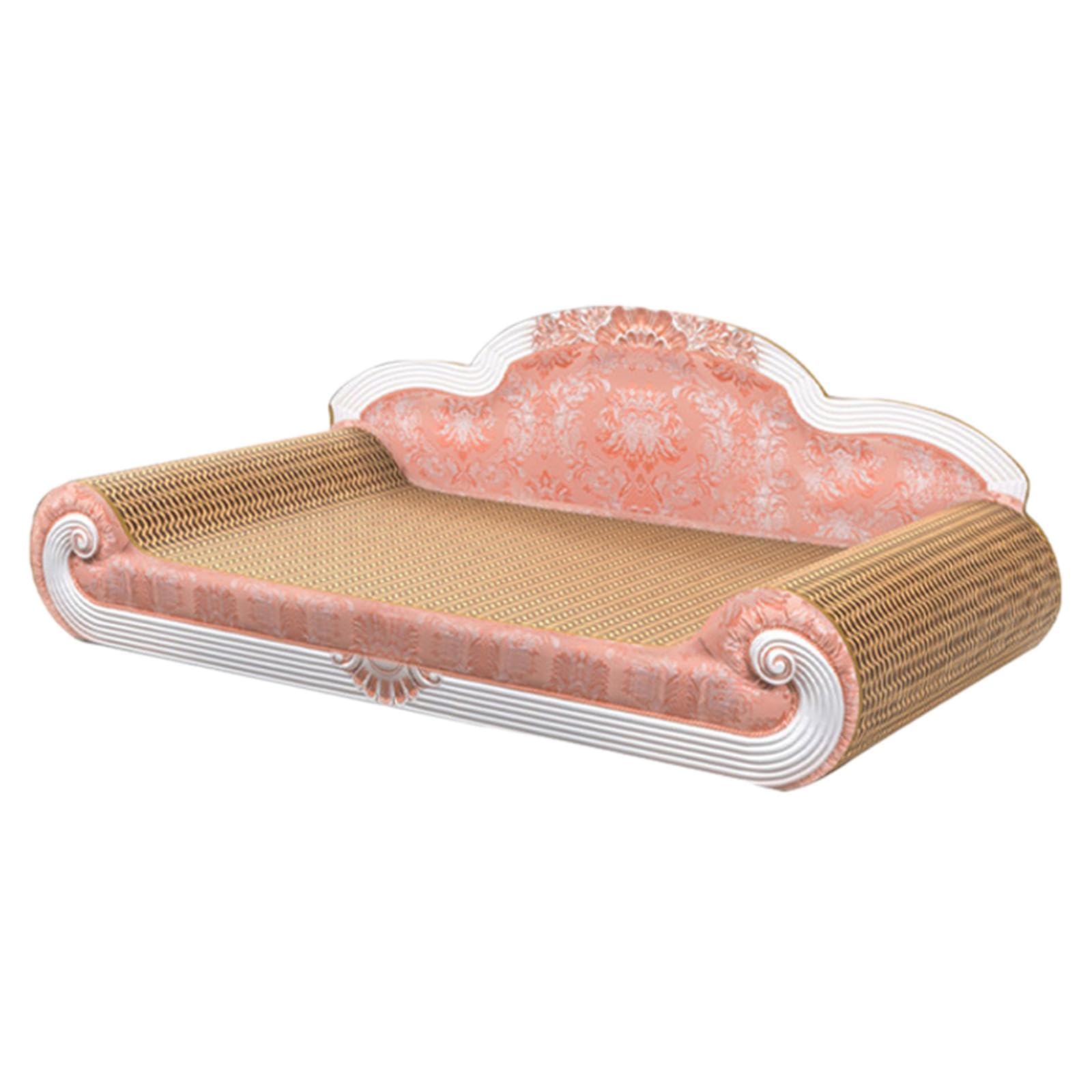 LOVIVER Kratzbrett aus Pappe für Katzen, Katzenspielzeug, vielseitiges, verschleißfestes Kratzsofa aus Pappe für Katzen zum Kratzen der Pfoten, Rosa