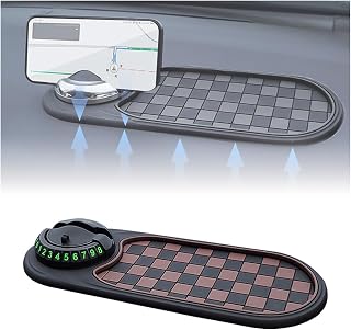 Soporte multifunción para teléfono móvil para salpicadero de coche con almohadilla de aparcamiento temporal, universal, antideslizante, para teléfonos, gafas de sol, llaves, dispositivos (marrón-negro