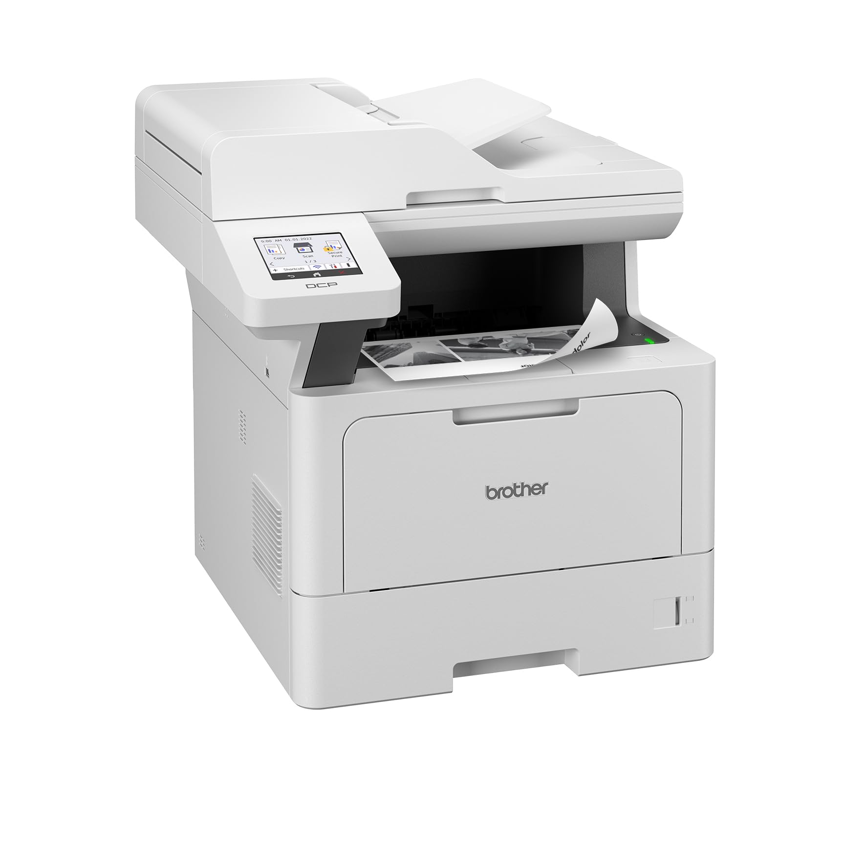Brother DCP-L5510DW 3-in-1 Multifunktionsdrucker schwarz weiß (A4, 48 Seiten/Min., 1.200x1.200 DPI, LAN, WLAN, Duplex, 250 Blatt Papierkassette) weiß/grau