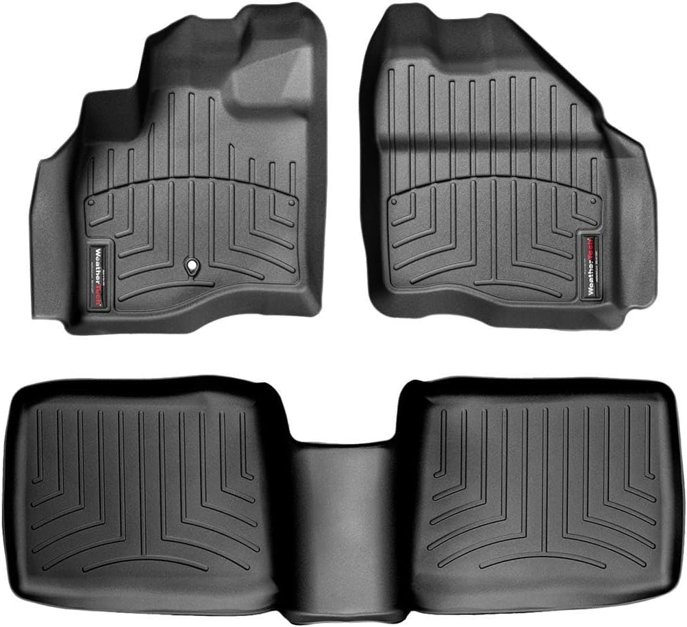 WeatherTech Custom Fit FloorLiners for Ford Five Hundred, Taurus, Taurus X - 1st & 2nd Row (44031-1-2), Black