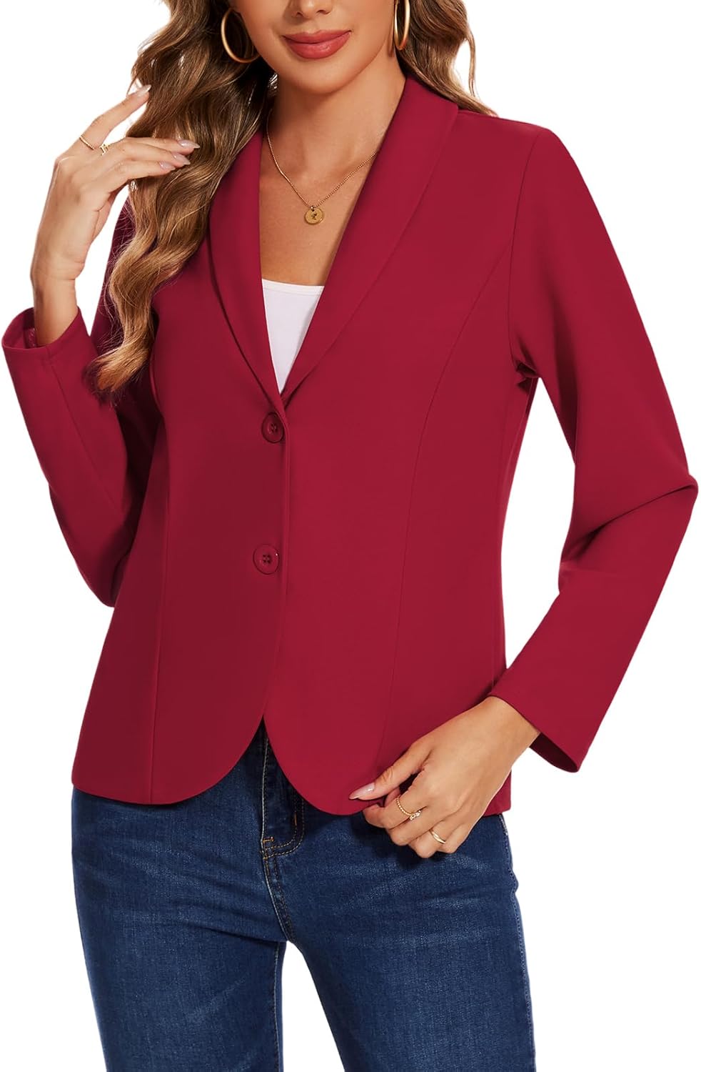 MINTLIMIT Womens Blazer Long Sleeve Shawl Lapel Business Work Blazers Button Open Front Casual Office Jackets - Image 6