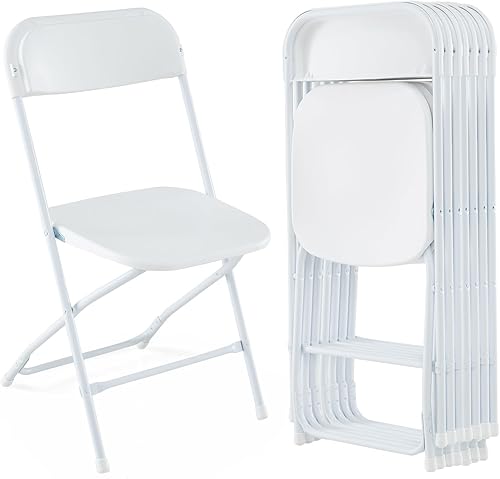 Miniatura 11 de Giantex Silla plegable con asiento y respaldo de plástico, marco de metal resistente, capacidad estática de 770 libras, asiento comercial