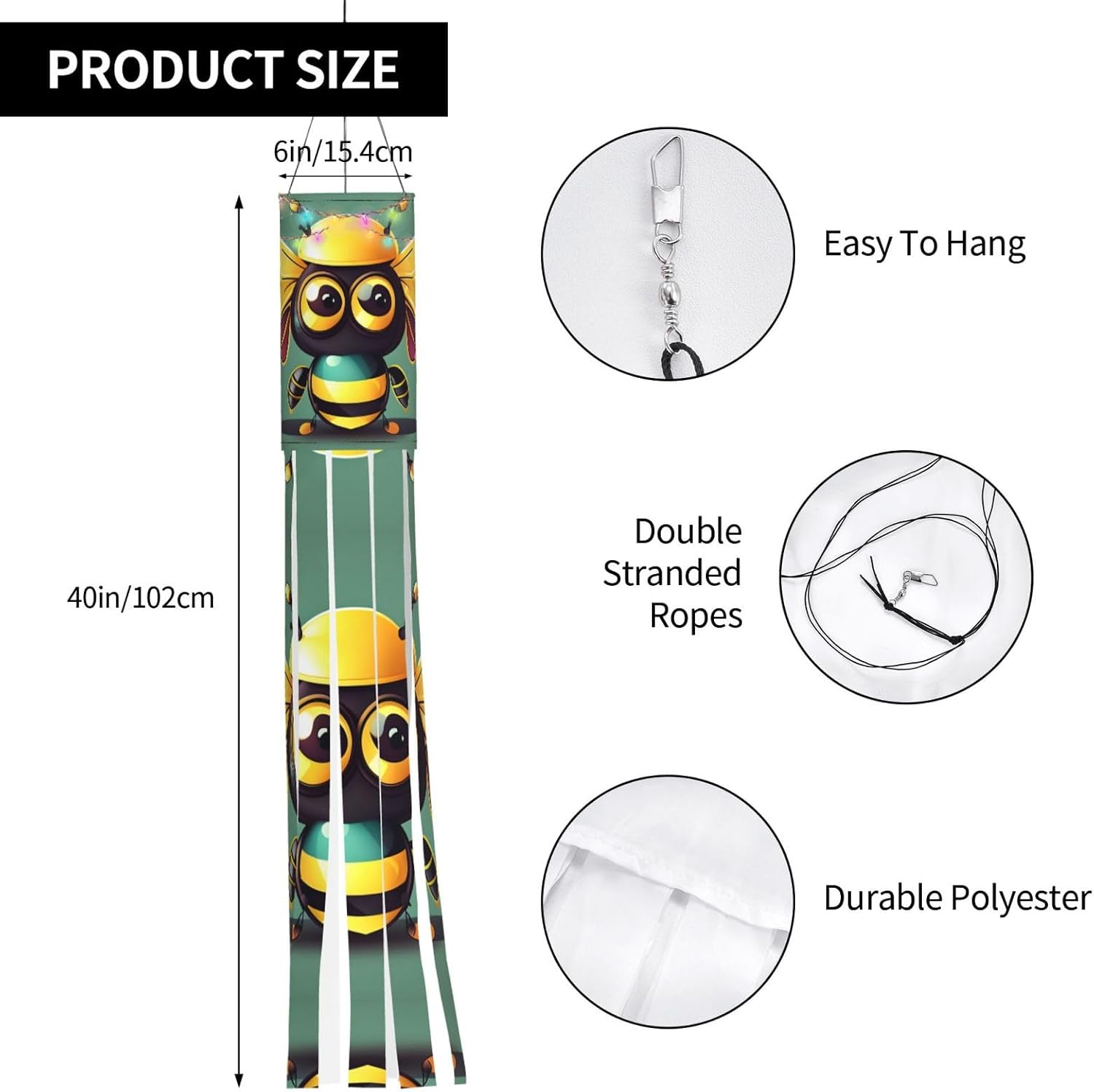 SSIMOO Cartoon Bee Exquisite Festival Windsocks идеальные аксессуары для Хэллоуина Рождества и новогодних украшений